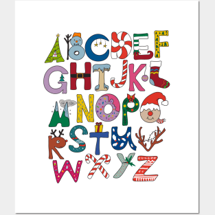 Christmas Alphabet ABCs Pre-K Kindergarten Teacher Student Posters and Art